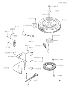 Electric Equipment Diagram and Parts List for FX691V-CS32  Cub Cadet Engine